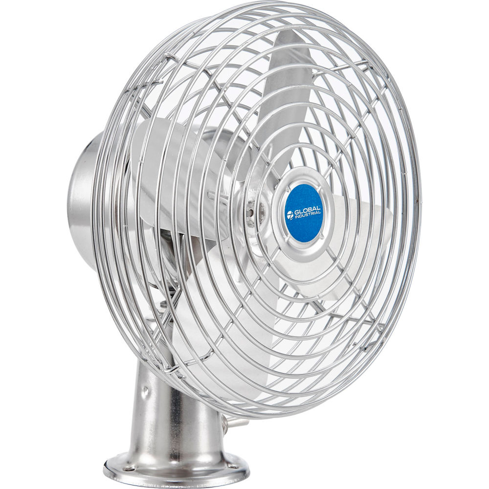 6in. Bolt-On Vehicle Fan - Silver - 12V - 2-Speed - Durable Steel Construction