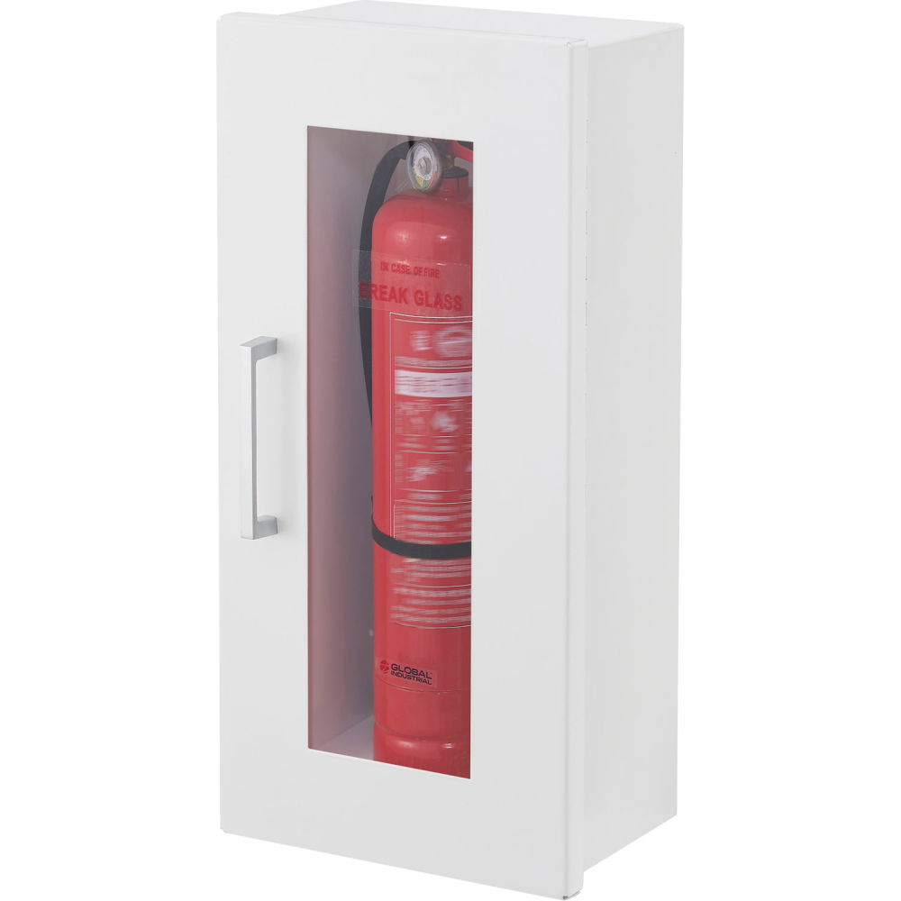 Global Industrial 670597 Fire Extinguisher Cabinet Surface Mount Fits 2.5-5 lbs
