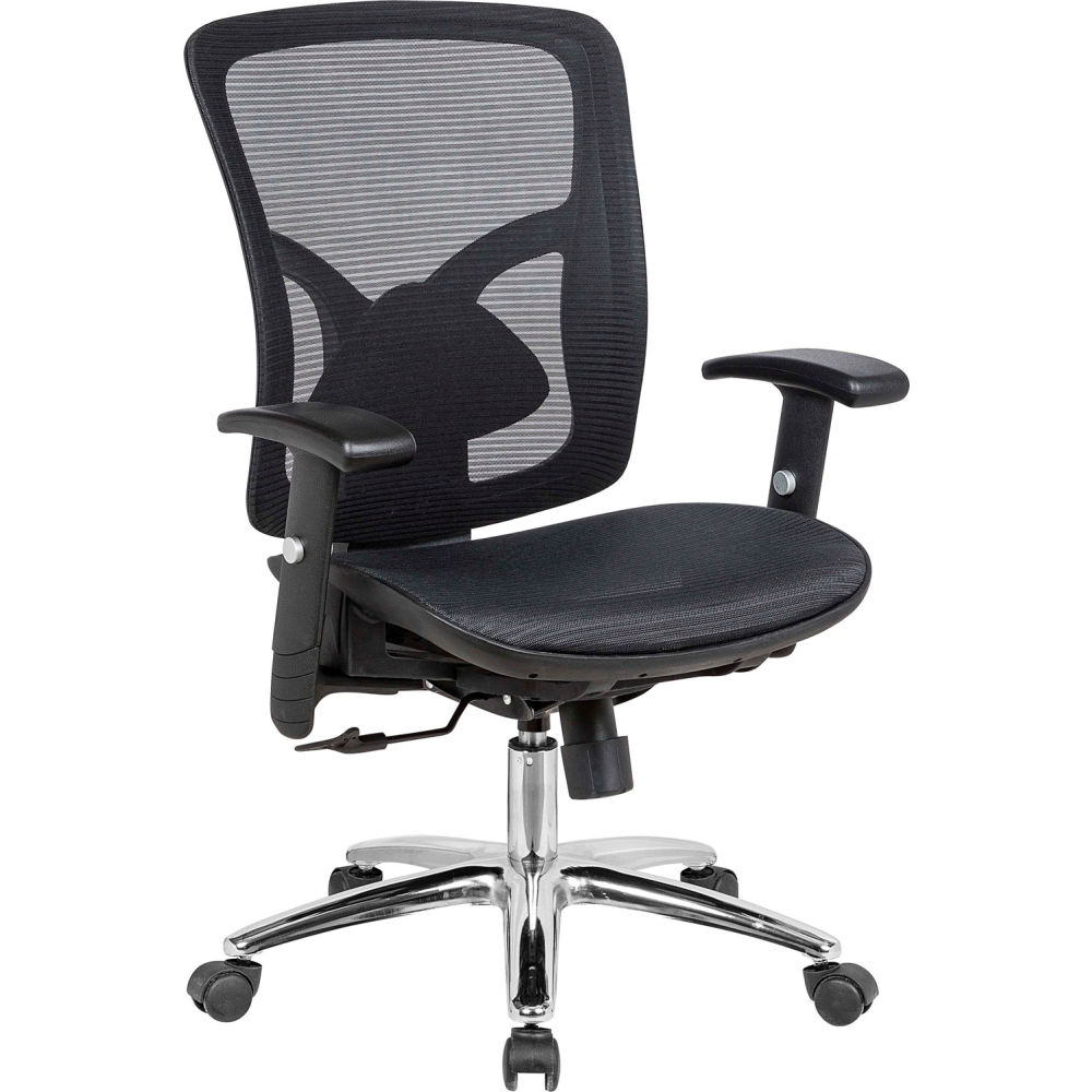 Picture of Global Industrial 695942BK Interion Mesh Back Task Chair with Fabric Seat Black with Chrome Frame