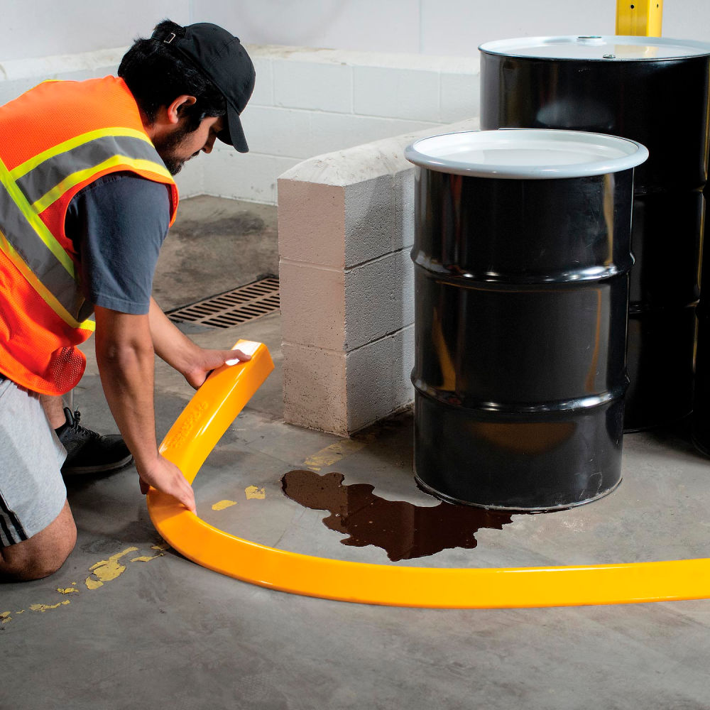 Low Profile Spill Dike, Polyurethane, Safety Yellow, 10 ft L x 4 ft W x 2-1/4 in H