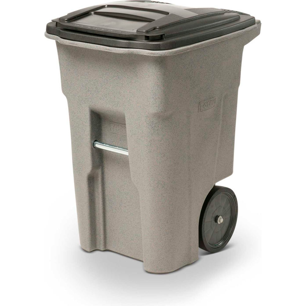 Heavy Duty Two-Wheel Trash Cart - Graystone - 48 Gallon - Durable & Impact Resistant
