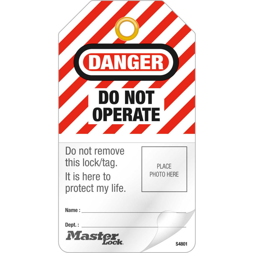 B2245085  Safety Do Not Operate Photo ID Lockout Tags - Self-Laminating