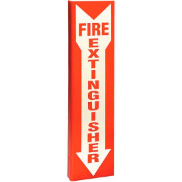 B2249597 4.5 x 18 in. Tall Plastic SP184L Fire Extinguisher L Sign, Red