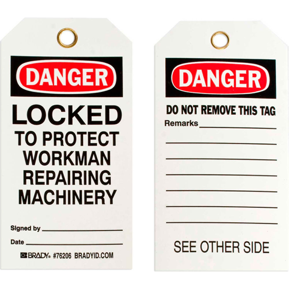 B2249626 76206 Lockout Tag 2 Sided Polyester - 3 x 5.75 in. - 25 per Pack