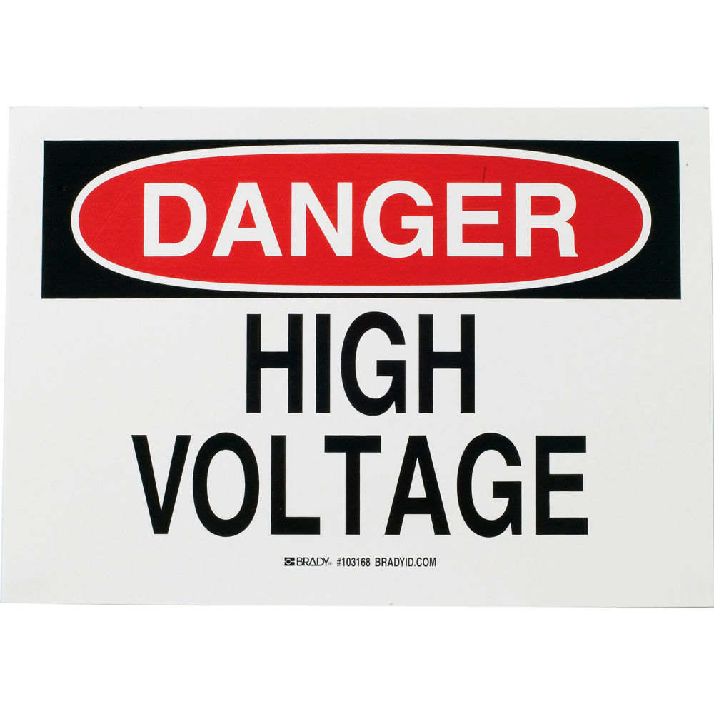 B2249523 84876 Danger High Volatge Sign - Self-Adhesive Polyester - 10 x 7 in.
