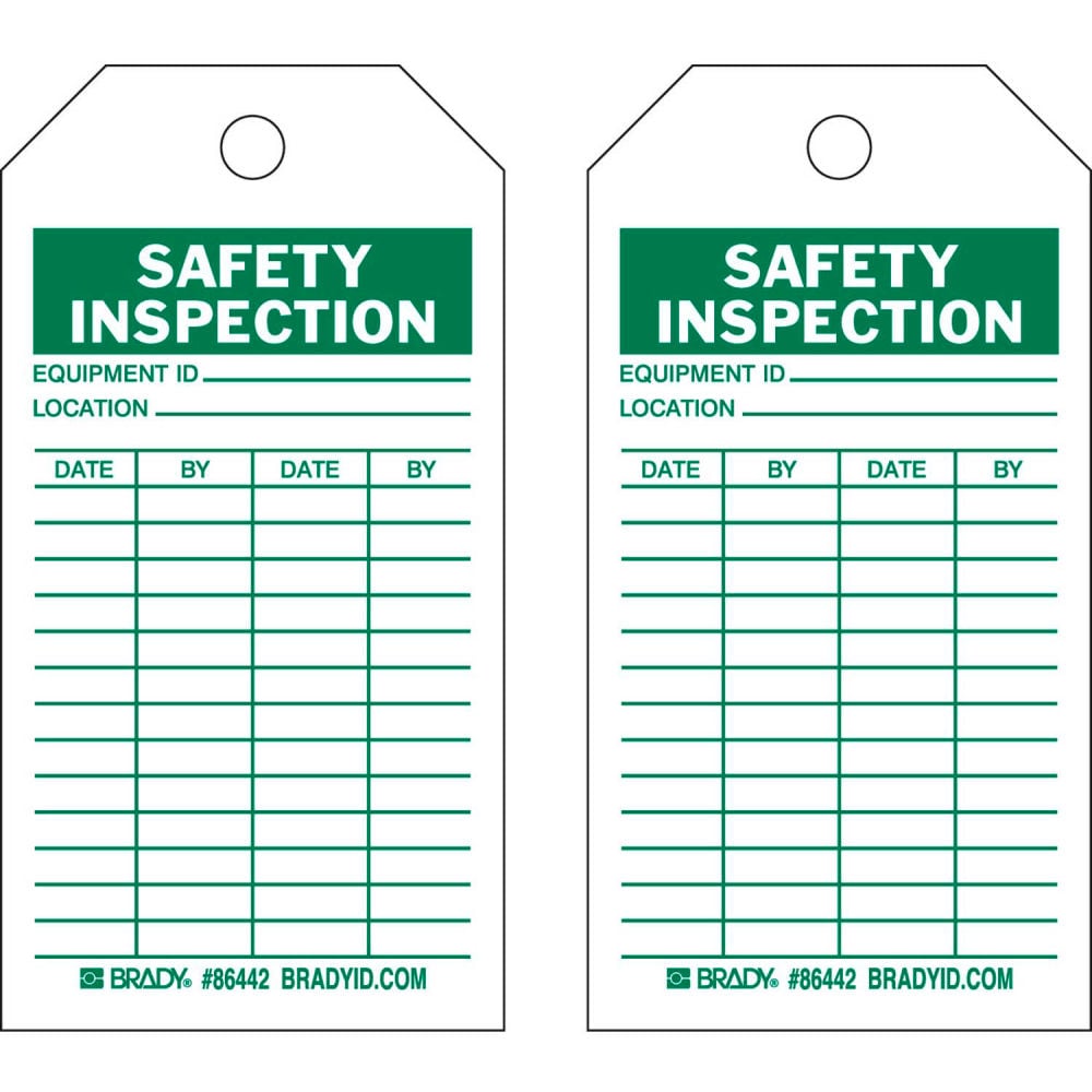 B2249815 86442 Safety Inspecton Tag - 2 Sided HD Polyester - Encapsulated 3 x 5.75 in. - 10 per Pack