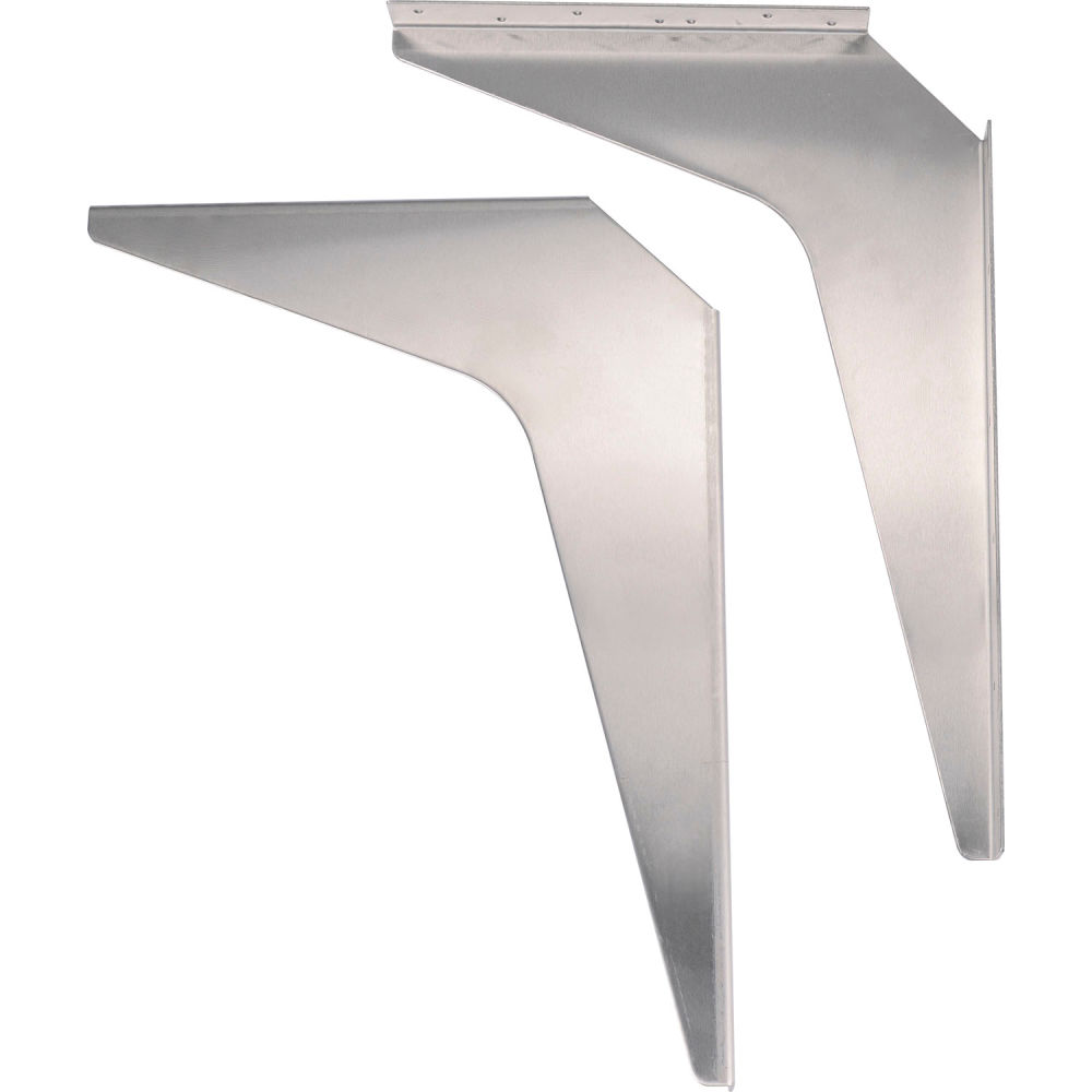 Global Industrial 269865SS Wall Mount Brackets for 24 in. Deep ADA Locker Bench Top Stainless Steel Pair