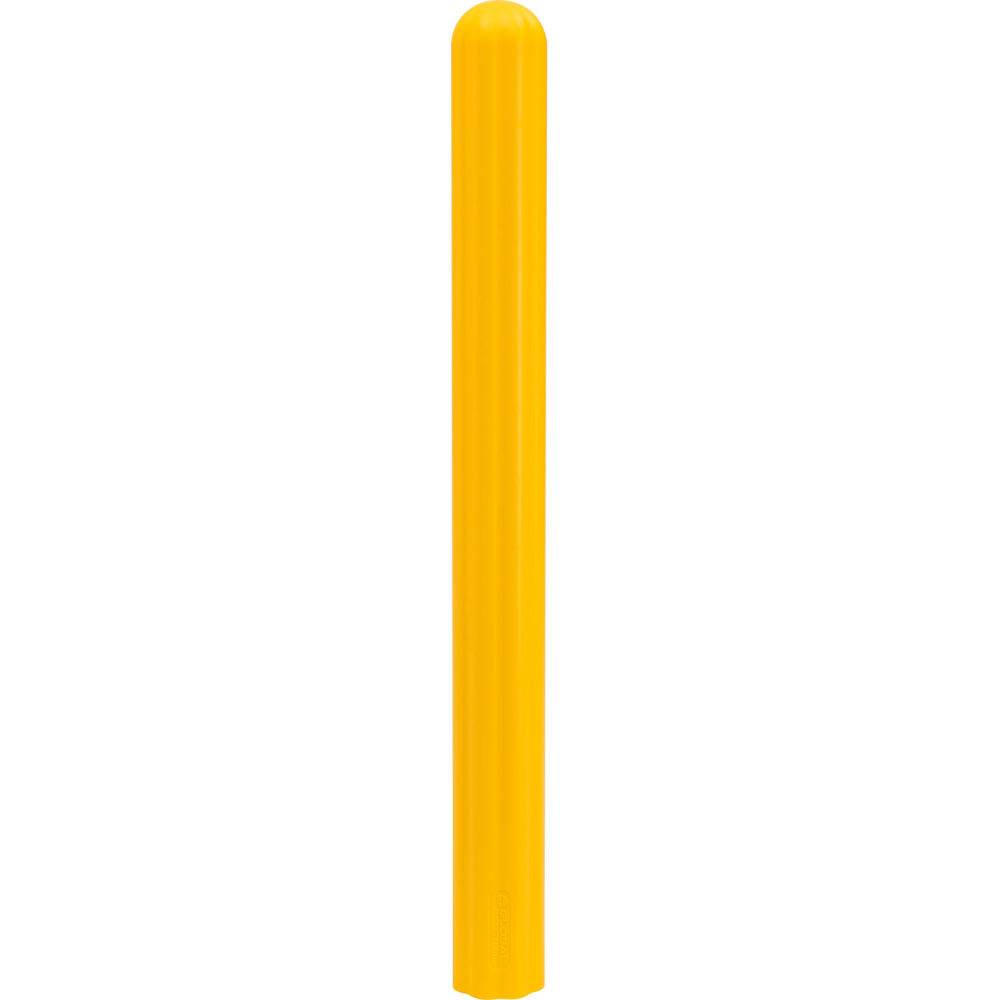 Ribbed Bollard Sleeve - Yellow - 4 x 56 in. - Durable HDPE Material