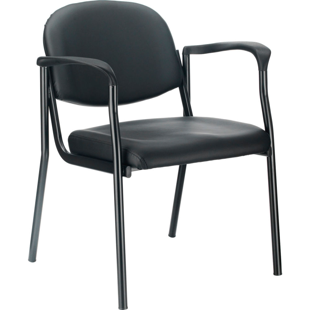 Picture of Global Industrial 516129BK-AM Interion Protective Synthetic Leather Guest Chair with Arms - Black
