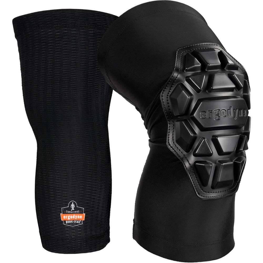 Knee Pad, Soft, Foam, Gel, Mesh, Spandex Pad, Foam Cap, Slide On Closure, 1 Straps, Black, M/L