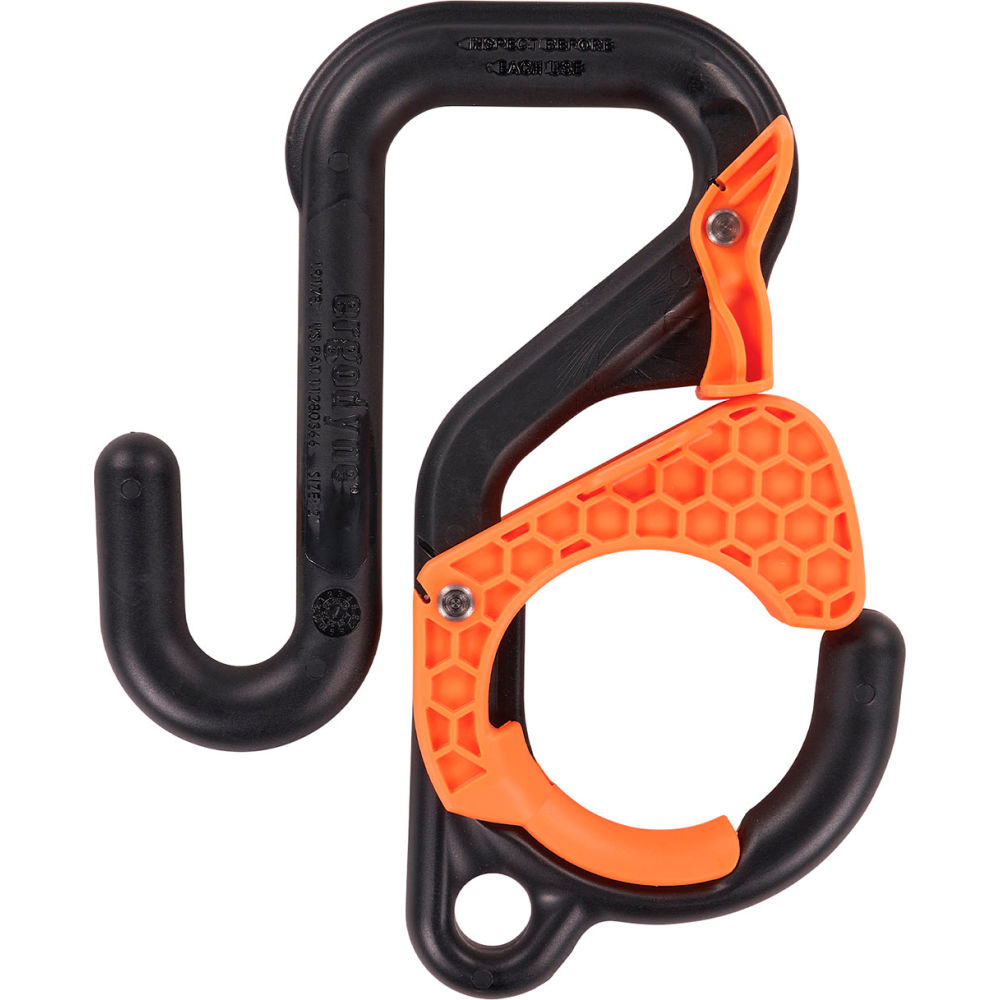 B3131906 3178 Locking Bucket Hook with Tethering Point Single, Black & Orange - 2 in. - 40 lbs Cap
