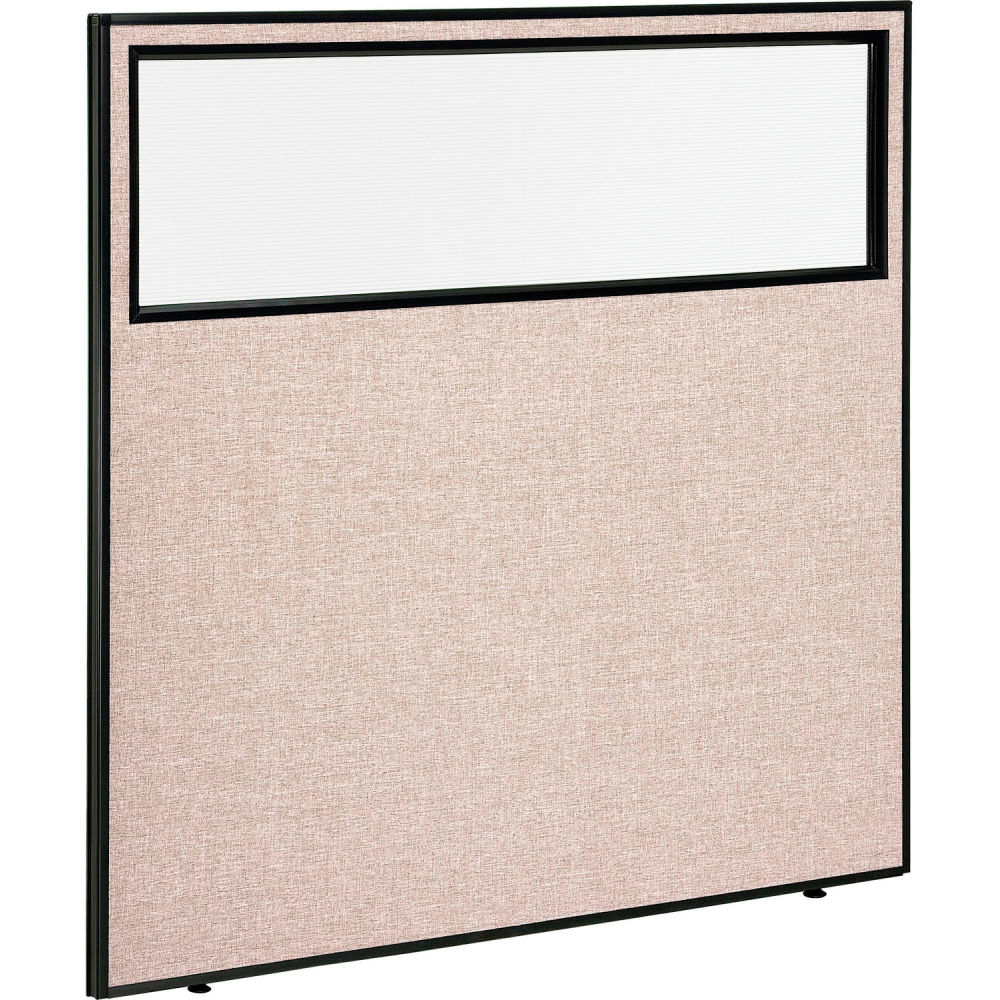 Global Industrial 694661WTN Office Partition Panel with Partial Window, Tan - 60.25 x 60 in.