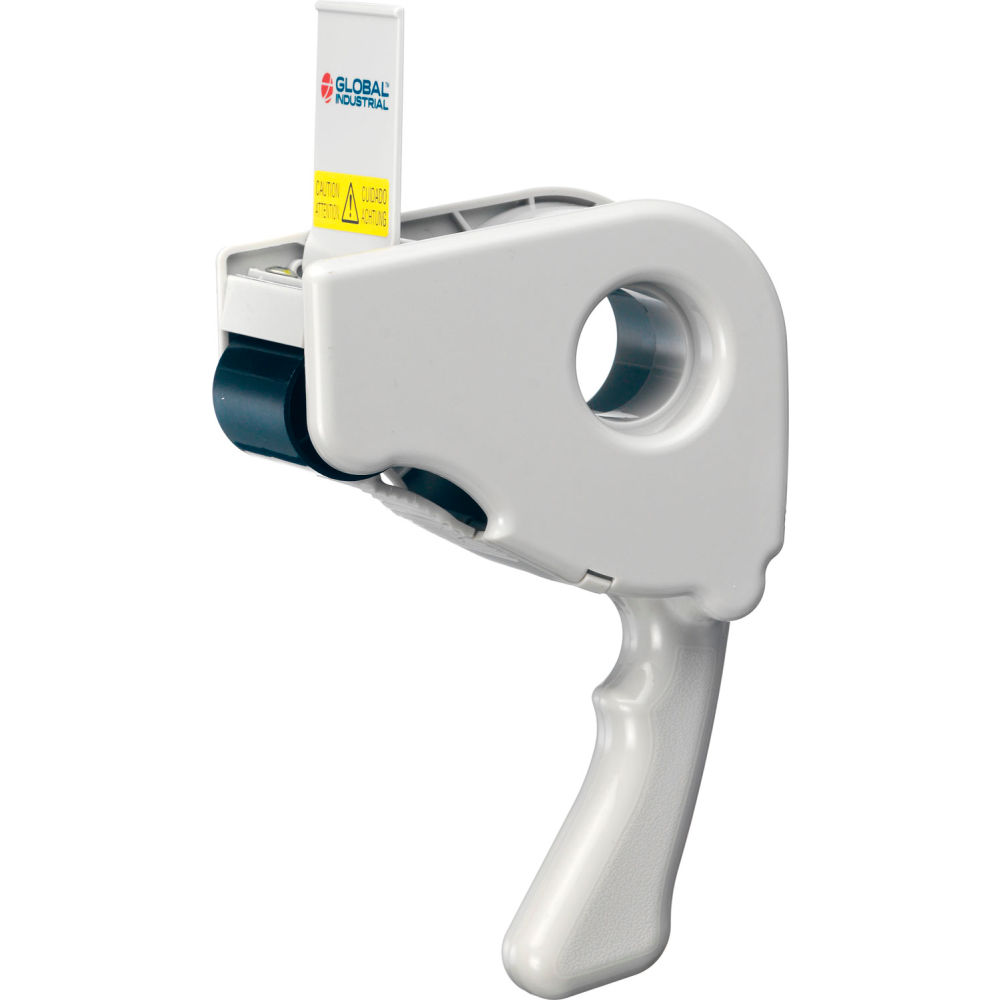 Handheld Tape Dispenser, 2 in Max. Tape Width, 3 in Tape Core Dia., Ergonomic, Plastic, Steel, Gray