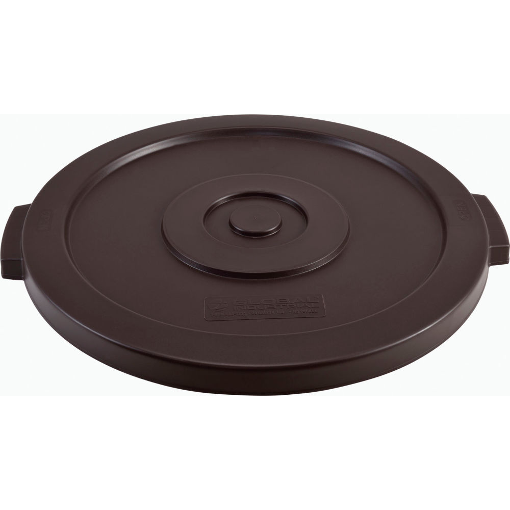 Global Industrial 240459BN Plastic Trash Can - Lid 20 gal, Brown