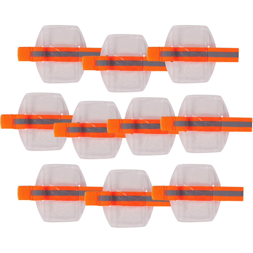 B3159253 Squids 3386 Arm Band ID & Decal Holder Hi-Vis, Orange - One Size -Pack of 10