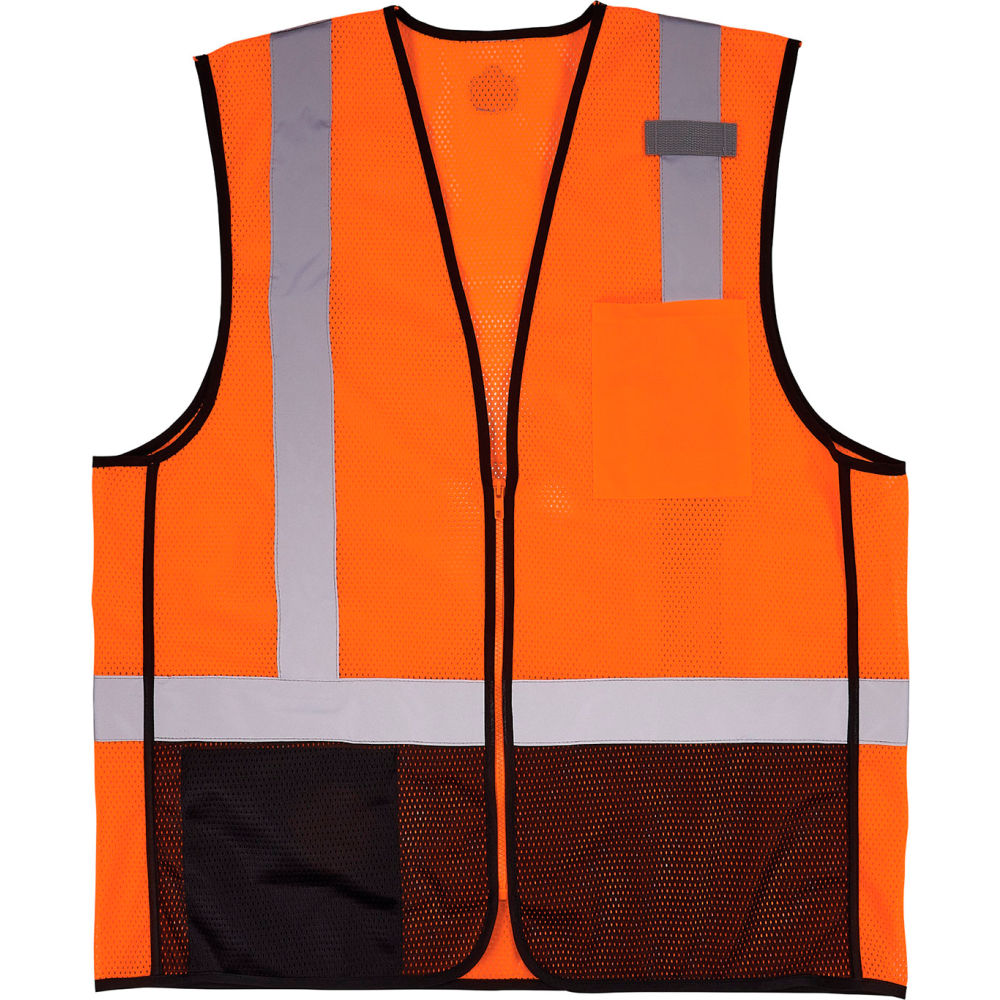 B3139548 GloWear 8210Z-BK Hi-Vis Safety Vest - ANSI Class 2, Small & Medium - Orange