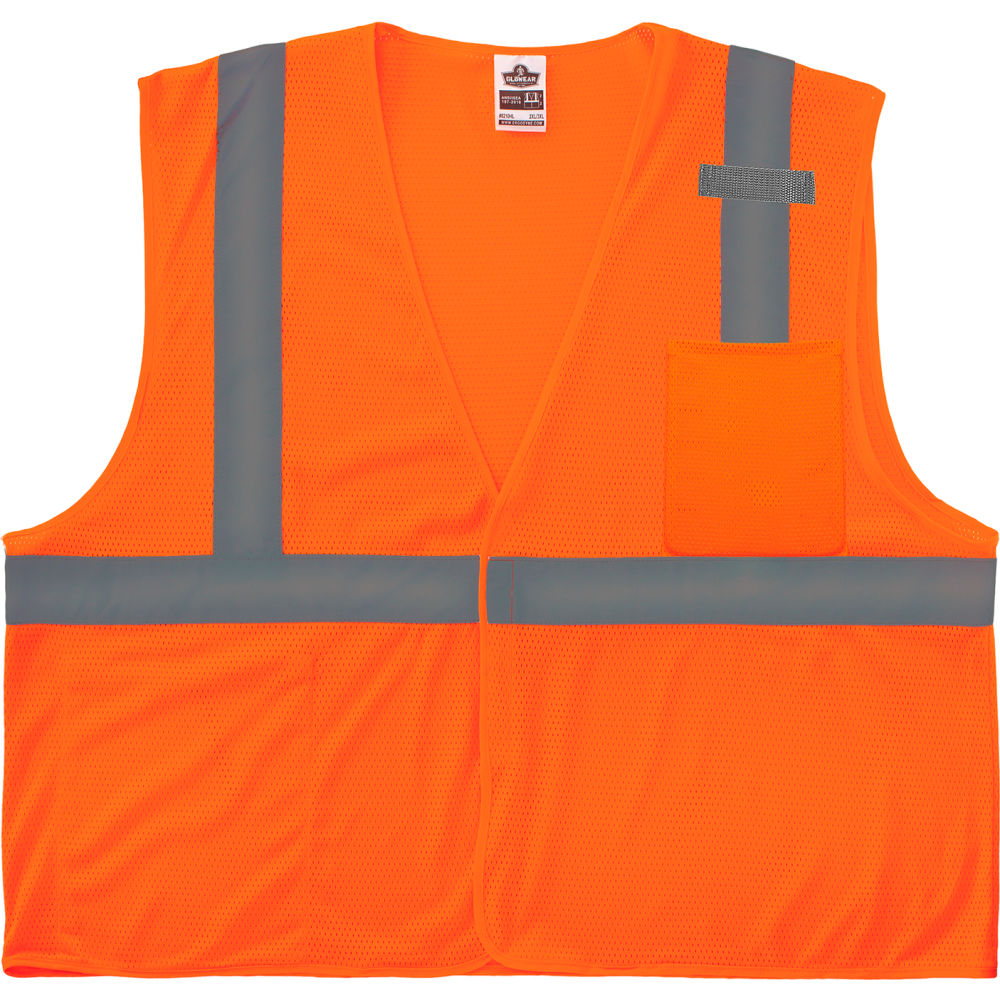B3112990 GloWear 8210HL-S Mesh Hi-Vis Safety Vest - Class 2 Economy Single Size, Orange - Extra Small