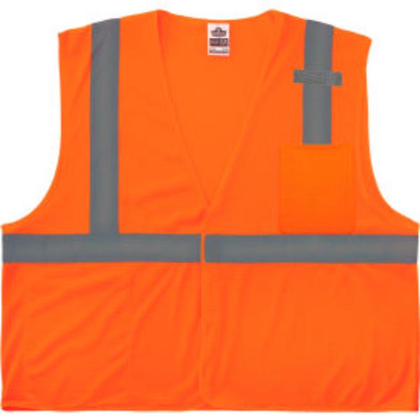 B3112997 Glowear 8210Hl-S Class 2 Economy Single Mesh Hi-Vis Safety Vest, Orange - 5XL
