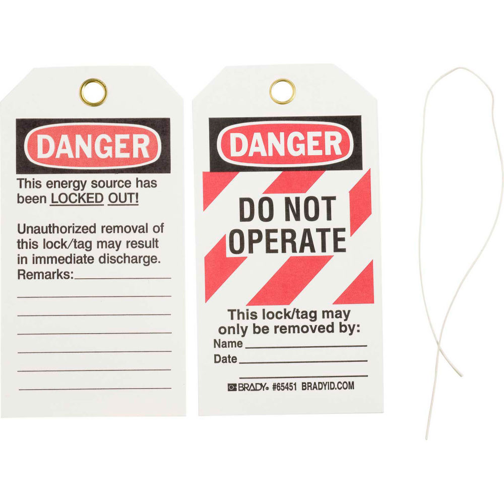 B2249575 65451 Lockout Tag - Danger Do Not Operate 2 Sided Cardstock - 25 per Pack