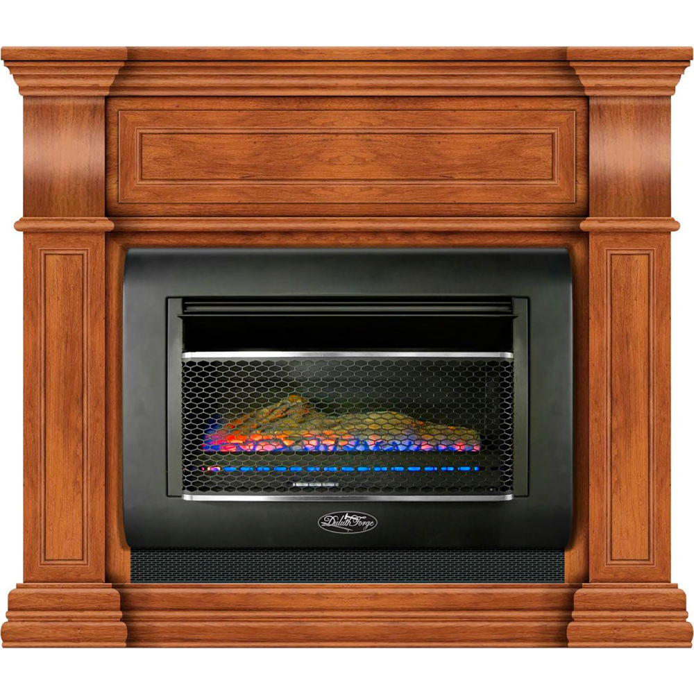 Picture of Bluegrass Living B3082708 Duluth Forge Mini Hearth Ventless Gas Wall Fireplace - 26000 BTU T-Stat Control Toasted Almond