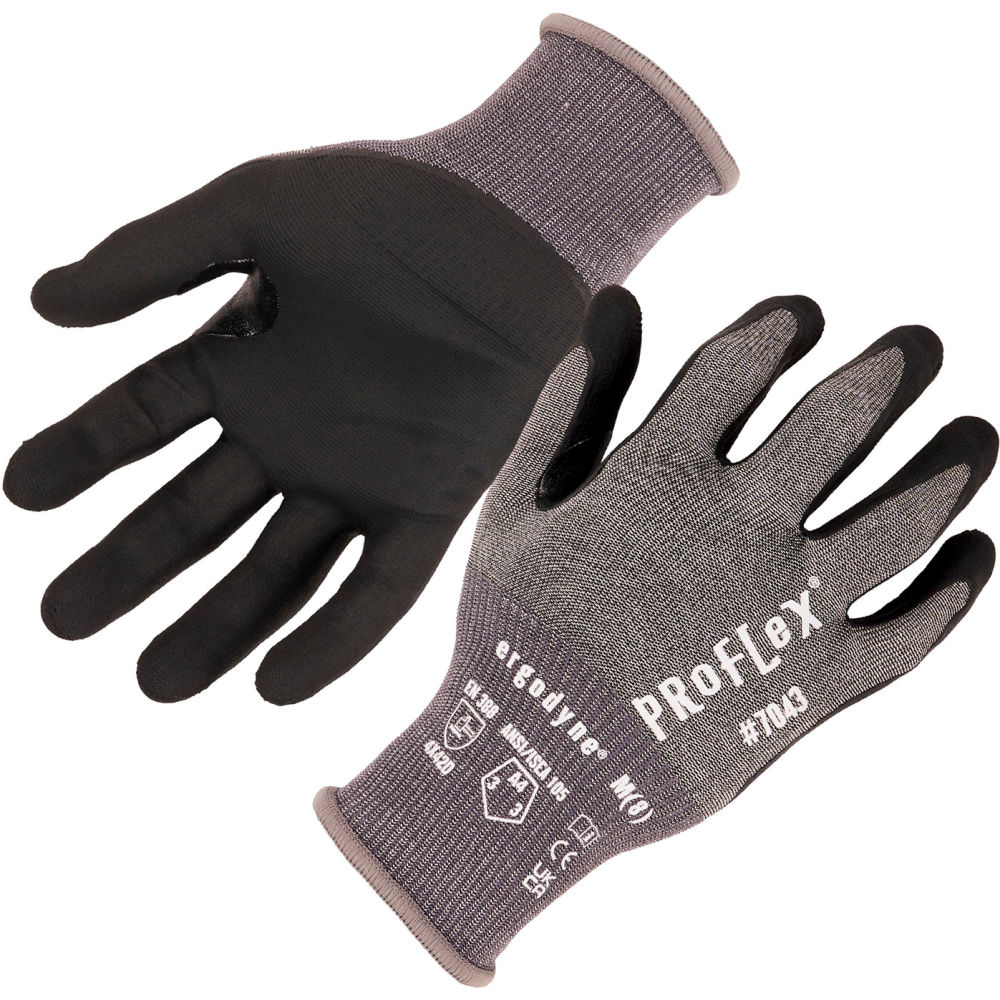 B3146343 Nitrile Coated ANSI A4 Cut Resistant Gloves, Gray - 2XL - 12 Pair