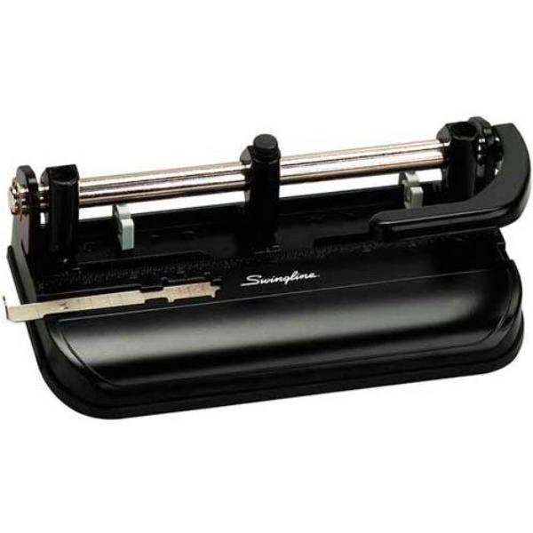 B843517 2-7 Holes Lever Handle Heavy Duty Punch, Black - 32 Sheets