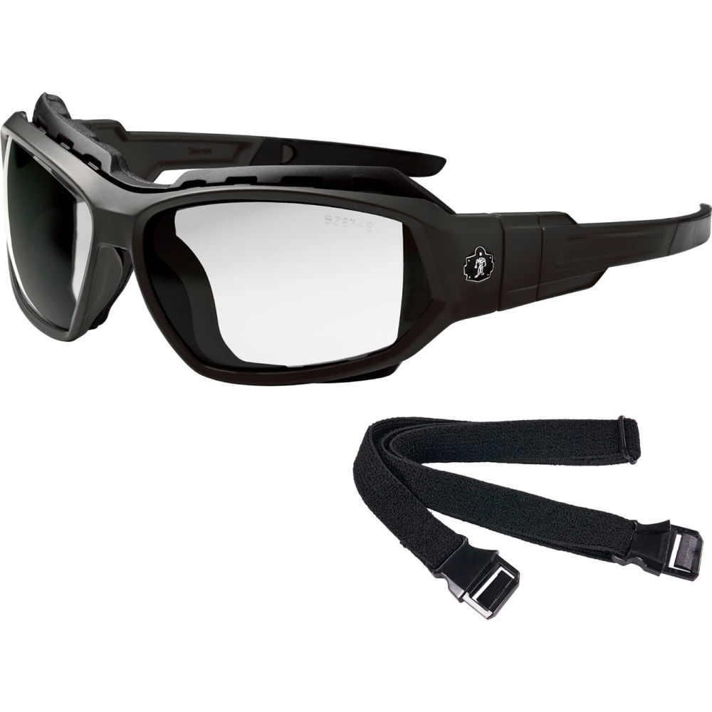 LOKI, Safety Glasses, Anti-Fog, Clear Lens, Matte Black Frame Frame, Full-Frame