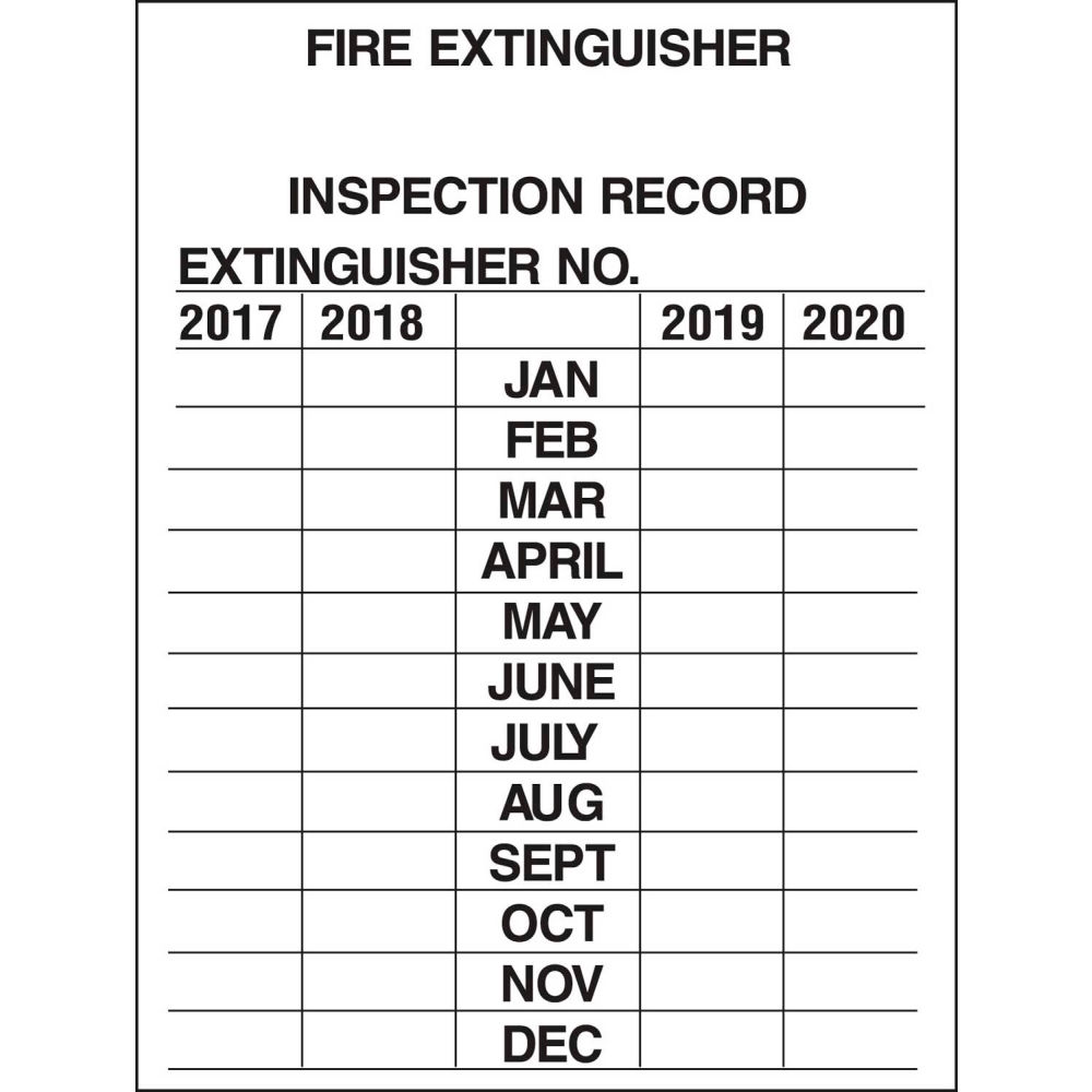 B2249616 103632 Fire Extinguisher Inspection Record Tags - 3 x 2.25 in. & 2.25 x 3 in. - 10 per Pack