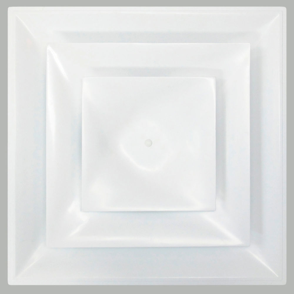American Louver Stratus Plastic Cone Diffuser, Ceiling, 10", R6 Insulated, White
