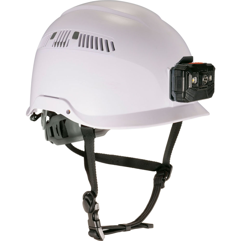 B3139636  8977LED Safety Helmet with LED Light Type II Class C, White - One Size