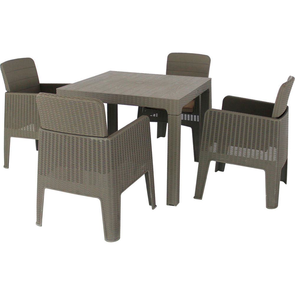 Picture of RTA Products B3125578 Lucca Dining Set with Beige Cushions&#44; Gray - 5 Piece
