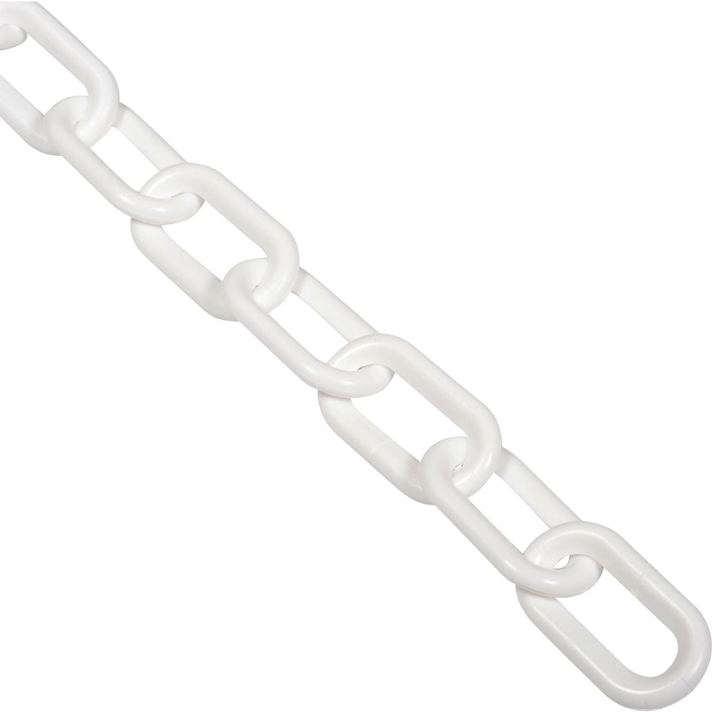 Global Industrial 954113WH Plastic Chain Barrier, White - 2 in. x 50 ft.