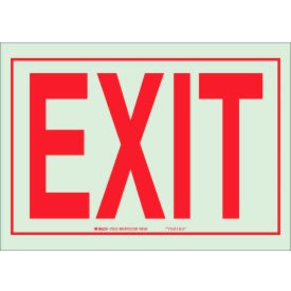 B2249787 80284 BradyGlo Exit Sign, Red - Polyester & Polystyrene - 14 x 10 in.