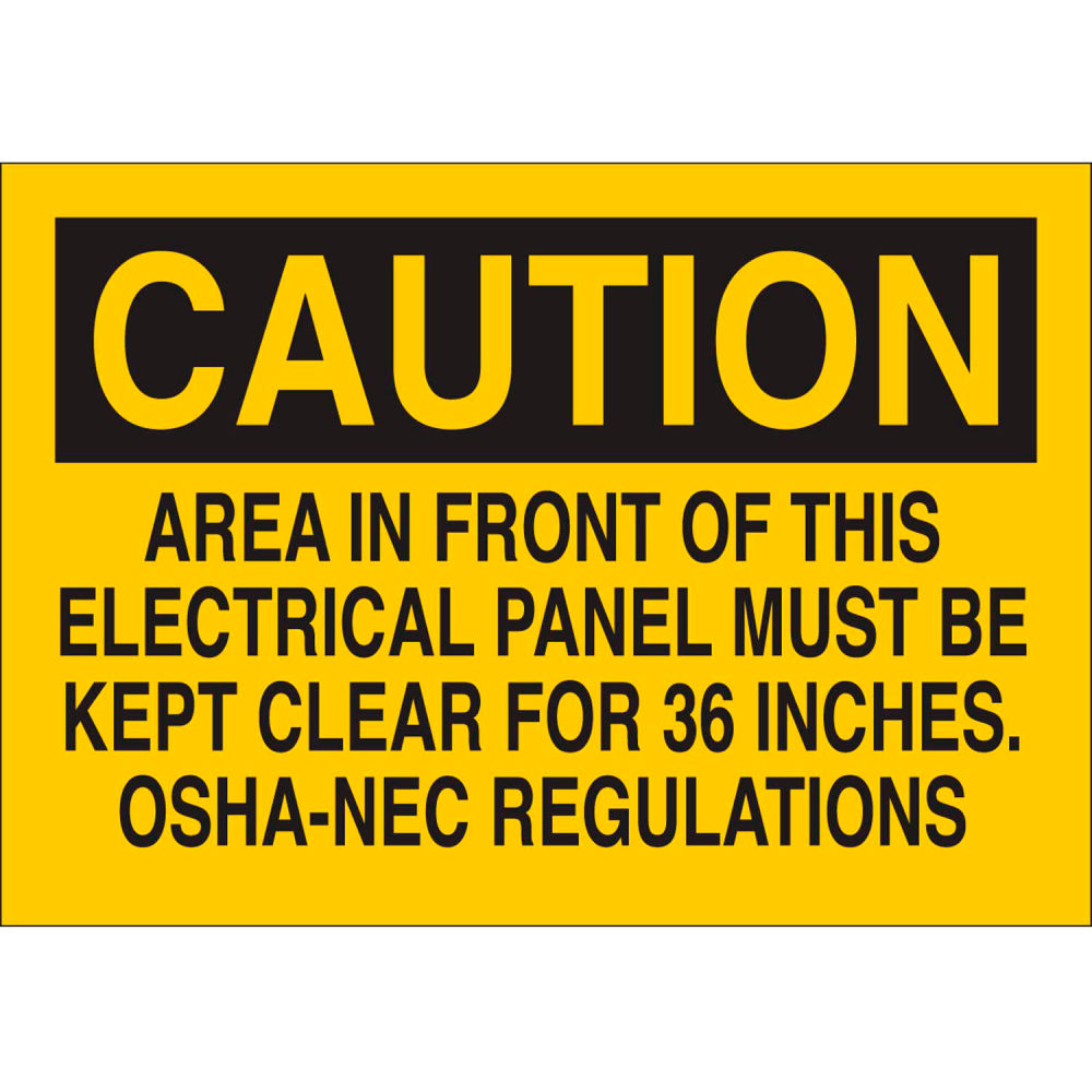 B2249551 84827 Electrical Hazard Caution Sign - Self-Adhesive Polyester - 10 x 7 in.