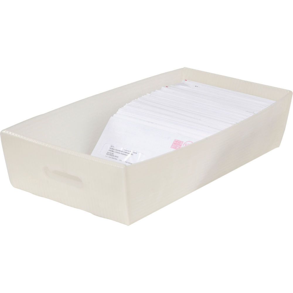 Global Industrial 238431 24.5 x 12 x 4.5 in. Corrugated Plastic Mail Tray, Natural - Case of 10