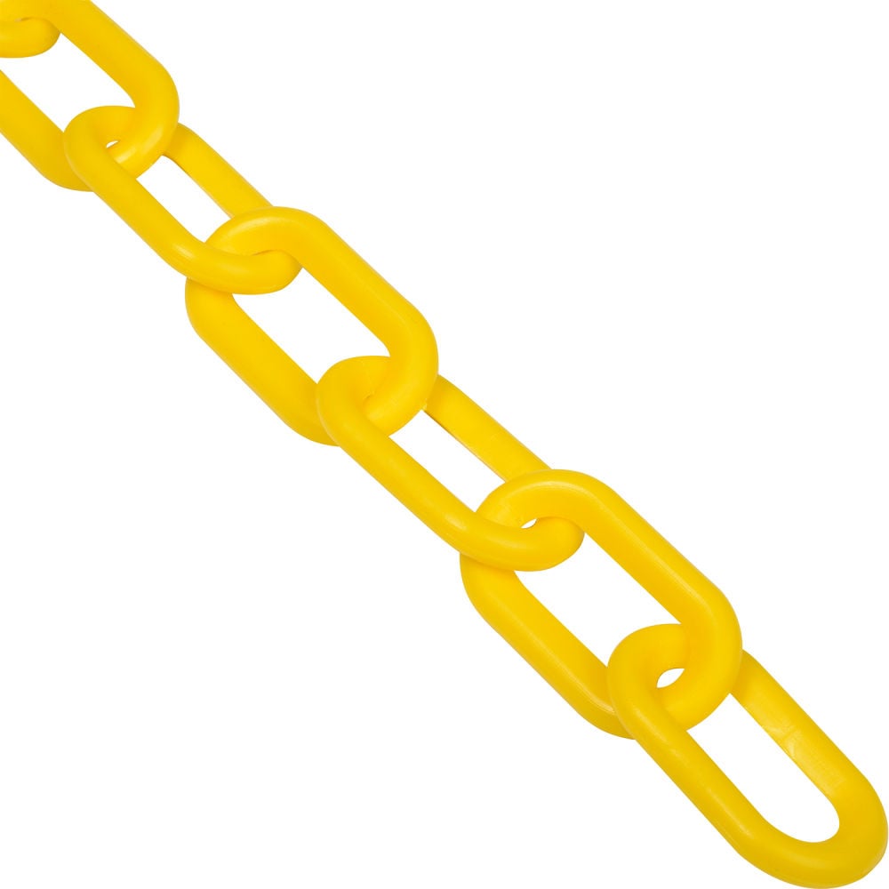 Global Industrial 954113YL Plastic Chain Barrier, Yellow - 2 in. x 50 ft.