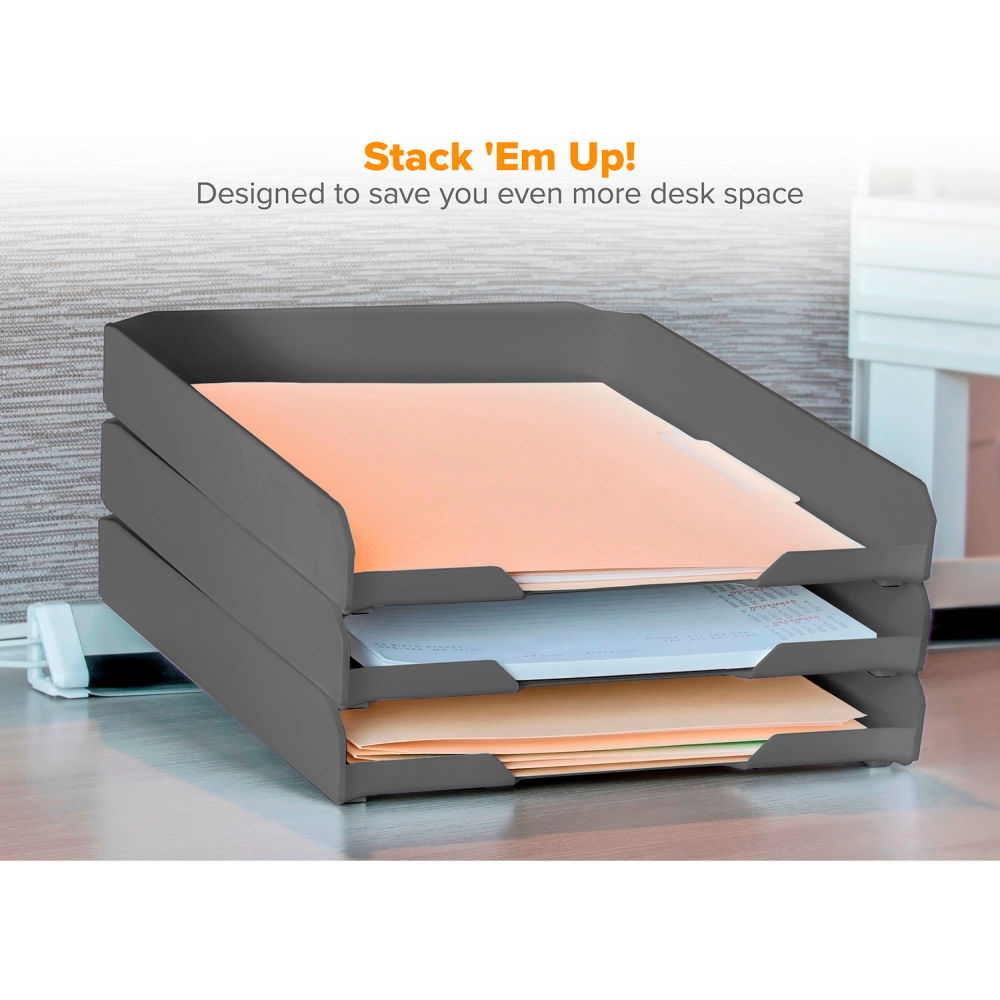 B3085517 Bostitch Konnect Letter Tray, Gray
