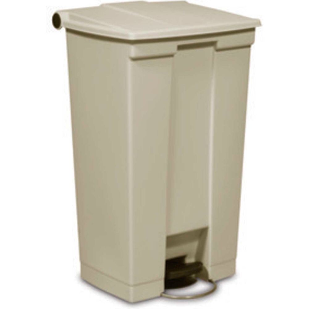 Fire Safe Step On Plastic Container - Beige - 23 Gallon - Heavy-Duty