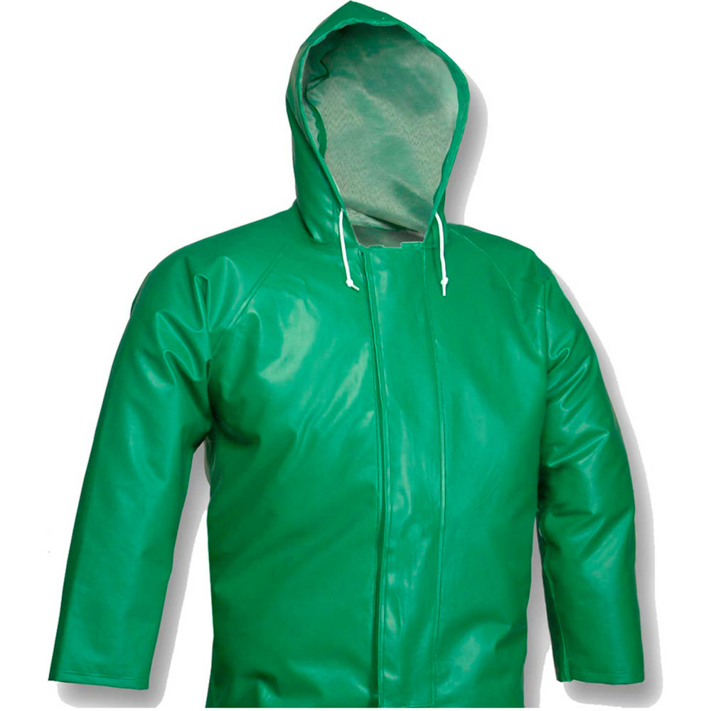 J41108 SafetyFle Storm Fly Front Hooded Jacket - Green - Extra Large