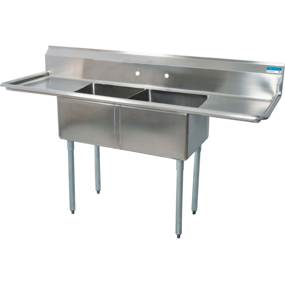 Picture of BK Resources B2314125 24 x 24 x 14 in. Stainless Steel 2-Compartment Sink