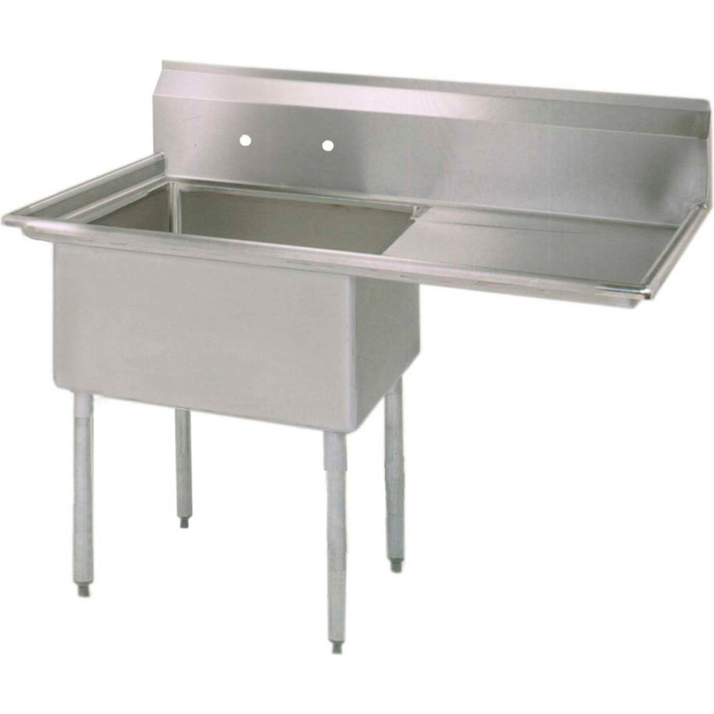 Picture of BK Resources B2260802 18 x 18 x 12 in. 1-Compartment Sink with 8 Faucet Holes 18R Drainboard Galvanized Legs
