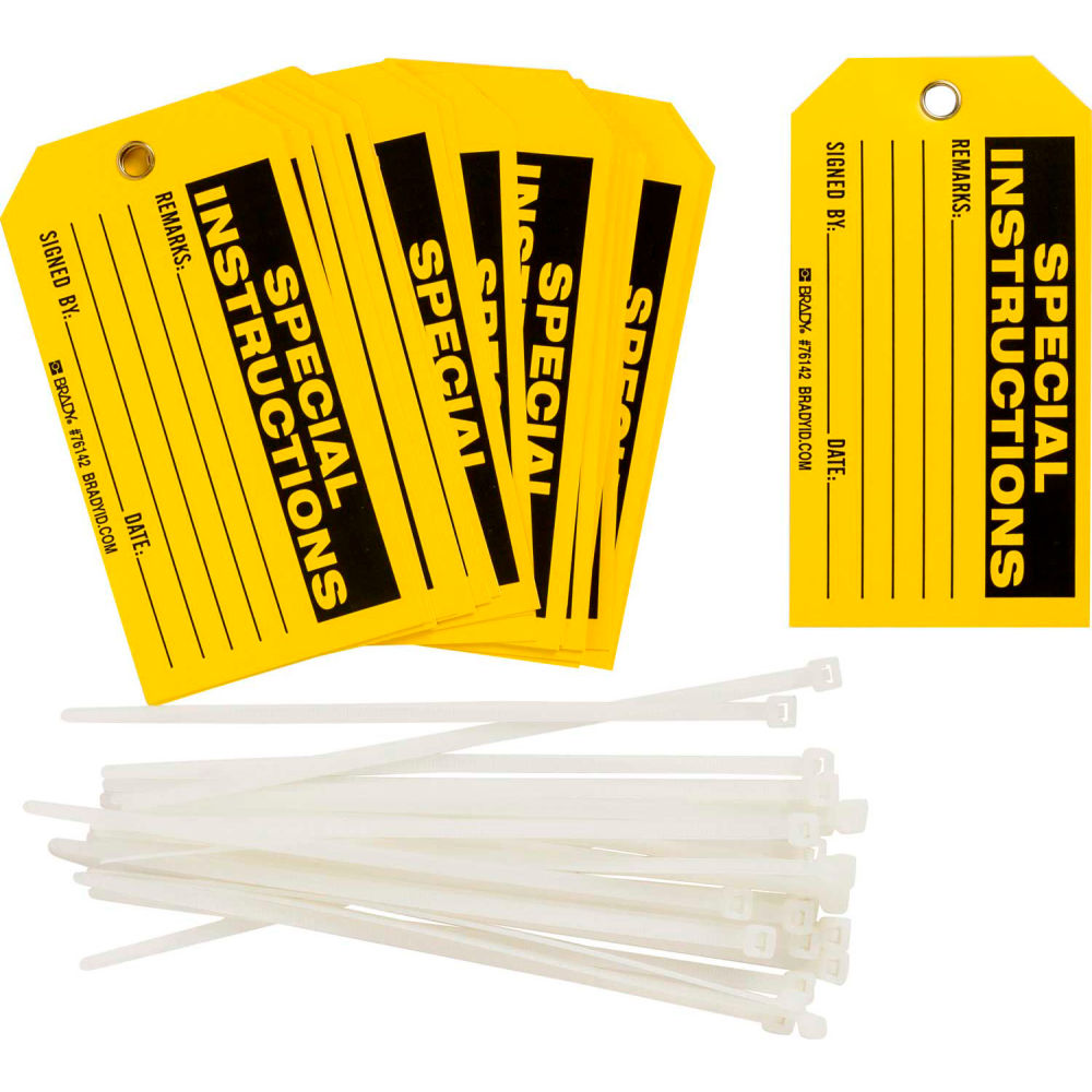 B2249730 76142 Special Instructions Polyester Tag - 5.75 x 3 - 25 per Pack