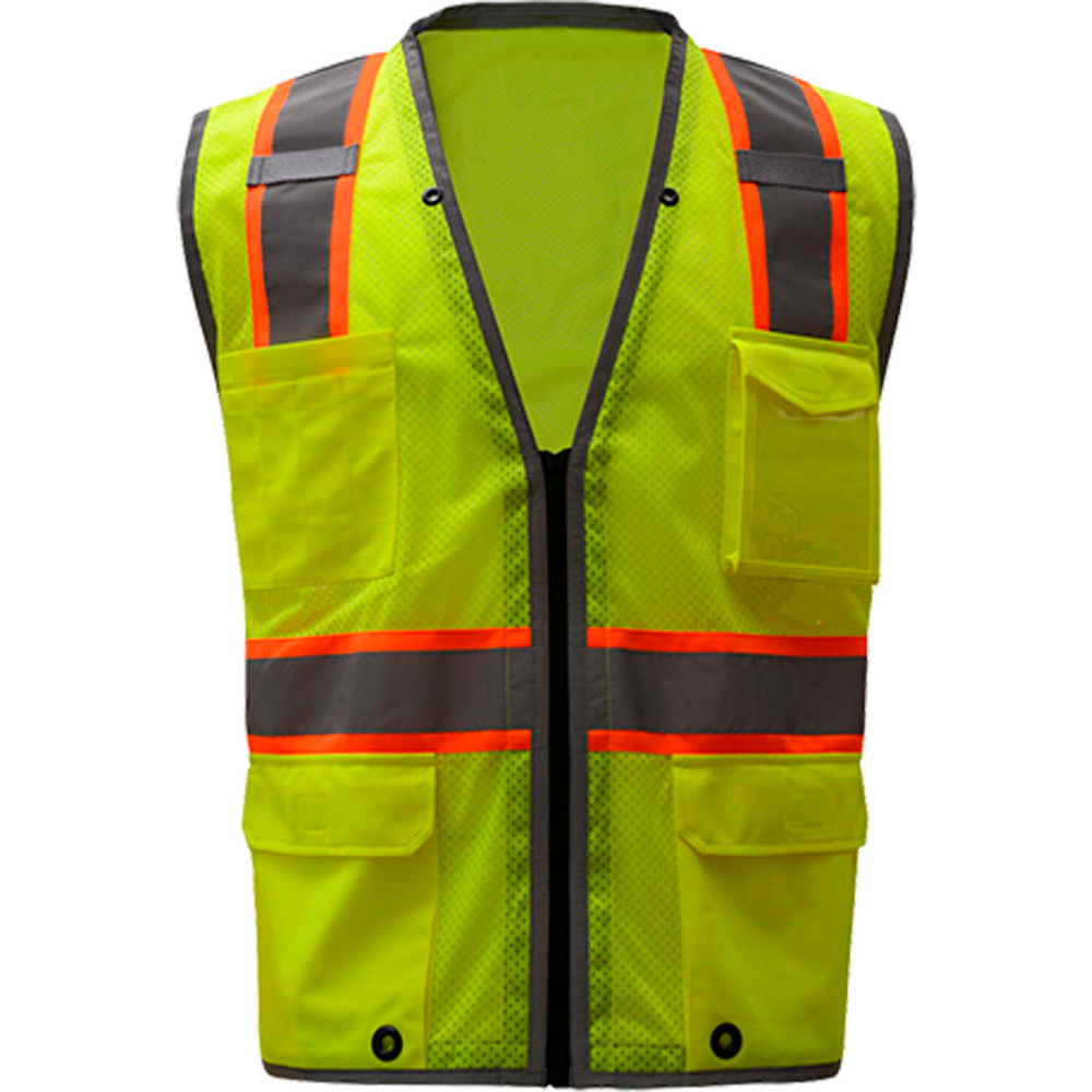 B1961901 1701 Class 2 Heavy Duty Safety Vest, Lime - 5XL