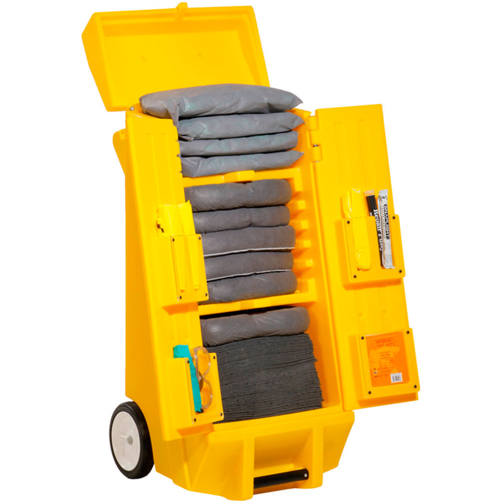 Spill Kit, 30 gal Volume Absorbed per Kit, Not Applicable Capacity, Cart, Yellow, 28