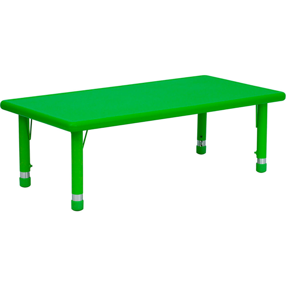 Picture of Global Industrial B2332590 24 x 48 in. Flash Furniture Rectangle Plastic Height Adjustable Activity Table&#44; Green