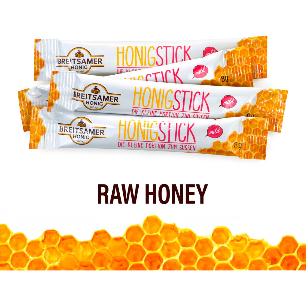 Picture of Green Rabbit Holdings B2946986 Breitsamer Honig Honey Sticks Raw Honey - 22.6 oz - 80 Piece