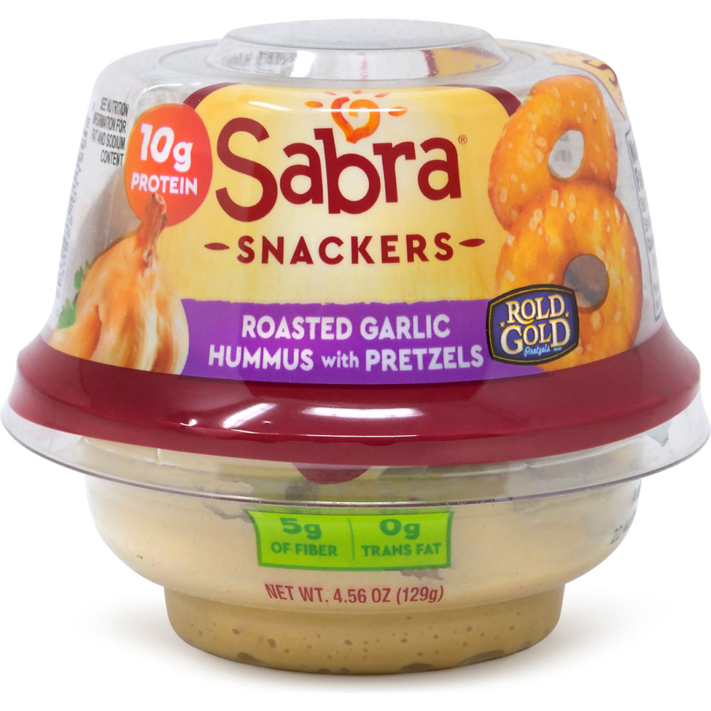 Picture of Green Rabbit Holdings B2946481 Sabra Roasted Garlic Hummus with Pretzel - 4.56 oz - 6 Count