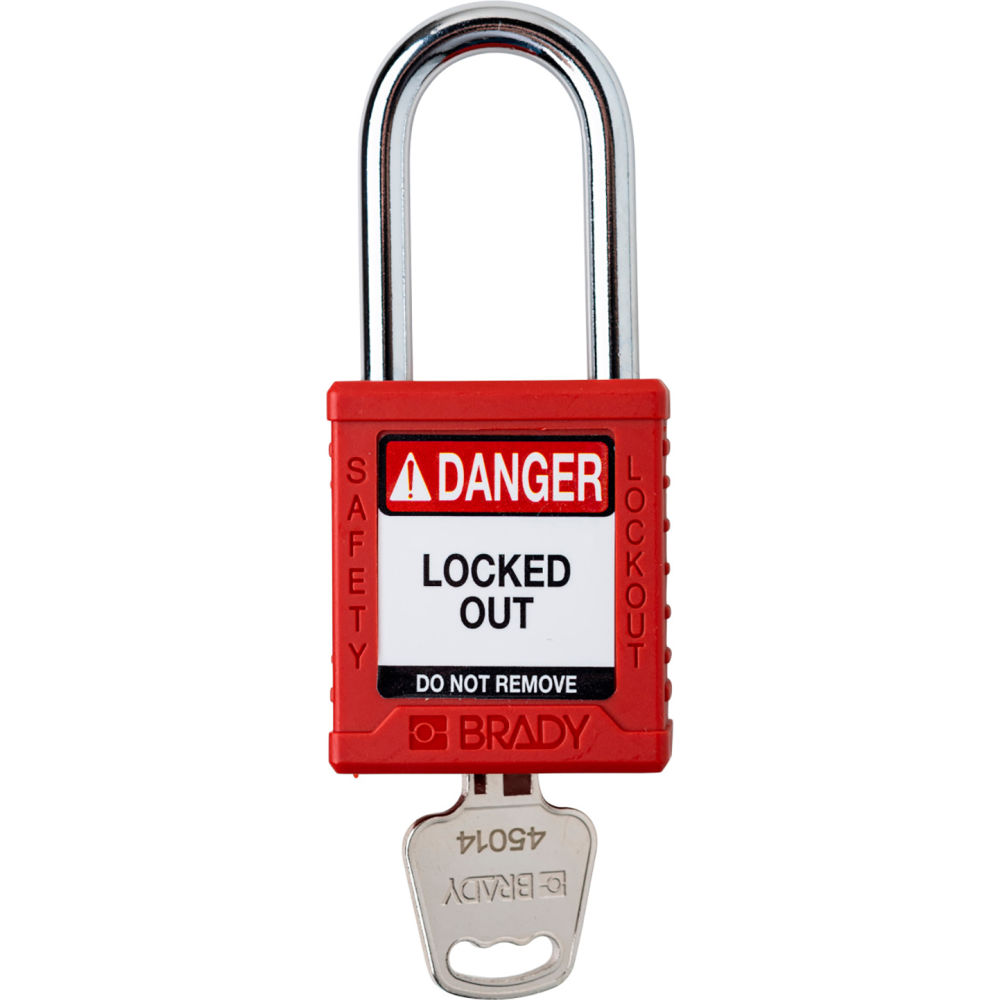 B3113096 Safety Lockout Padlock - Keyed Different 1.5 in. Plastic & Steel, Red