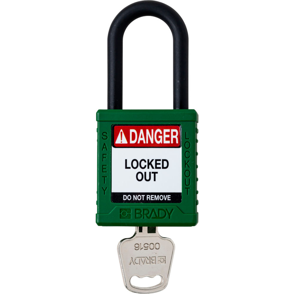 B3113117 Safety Lockout Padlock - Keyed Different 1.5 in. Plastic & Nylon, Green