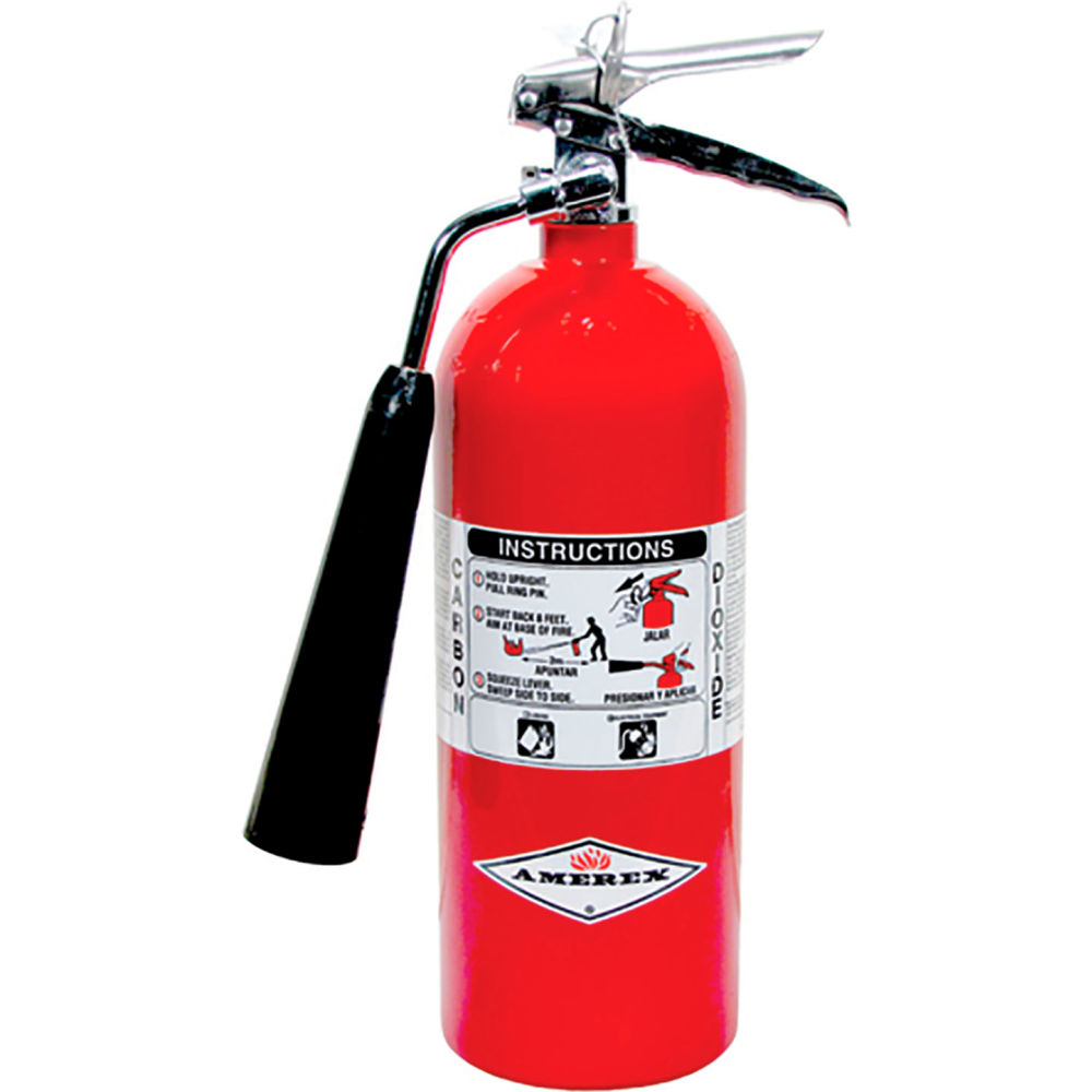 B2680334 5 lbs Type B C CO2 Fire Extinguisher Wall Mount, Red